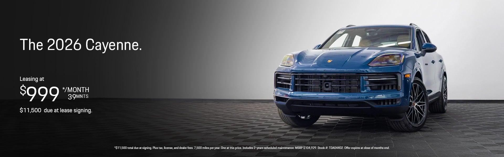2026 Porsche Cayenne Lease Special